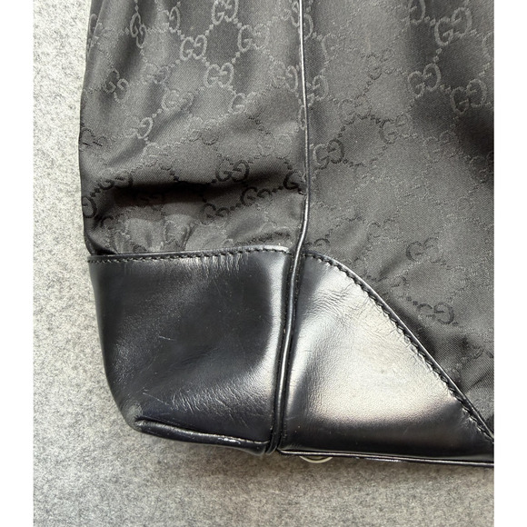 Gucci Tote Bag Womens Large Black GG Leather Monogram Italy Shoulder Handbag - Picture 3 of 16